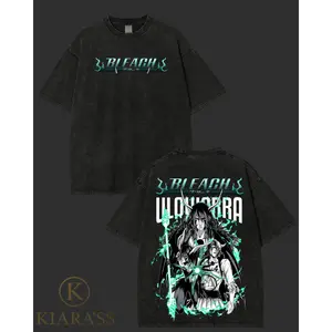Ulquiorra Cifer Anime Shirt, Bleach Double Printed Vintage Washed Tee, Unisex Anime Manga T-Shirt, Heavyweight Cotton, Retro Japanese Streetwear, Wash Shirt For Man And Woman
