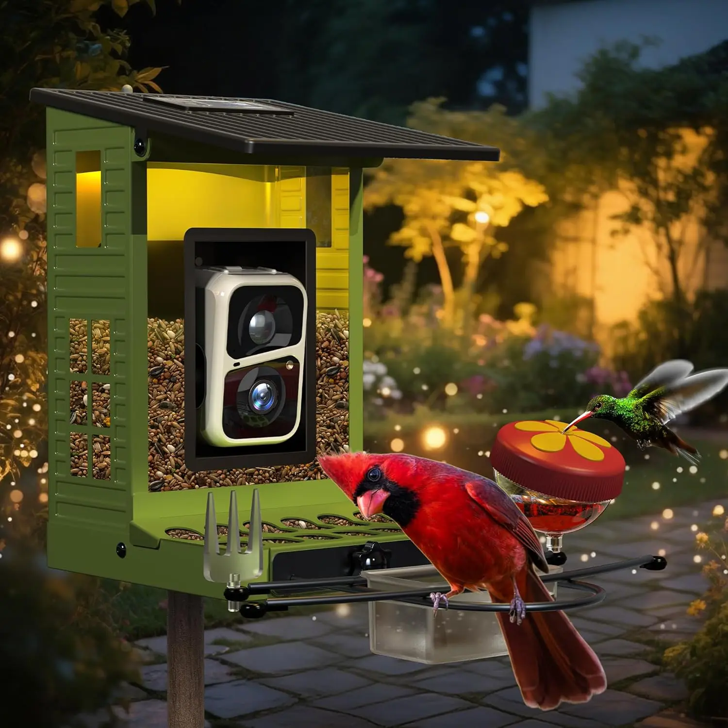 Metal Solar Powered Smart Bird Feeder with Camera, AI Identify with ...