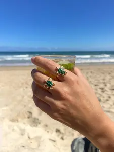 2-piece Summer Turtle Enamel Ring | Exquisite summer ring, adjustable