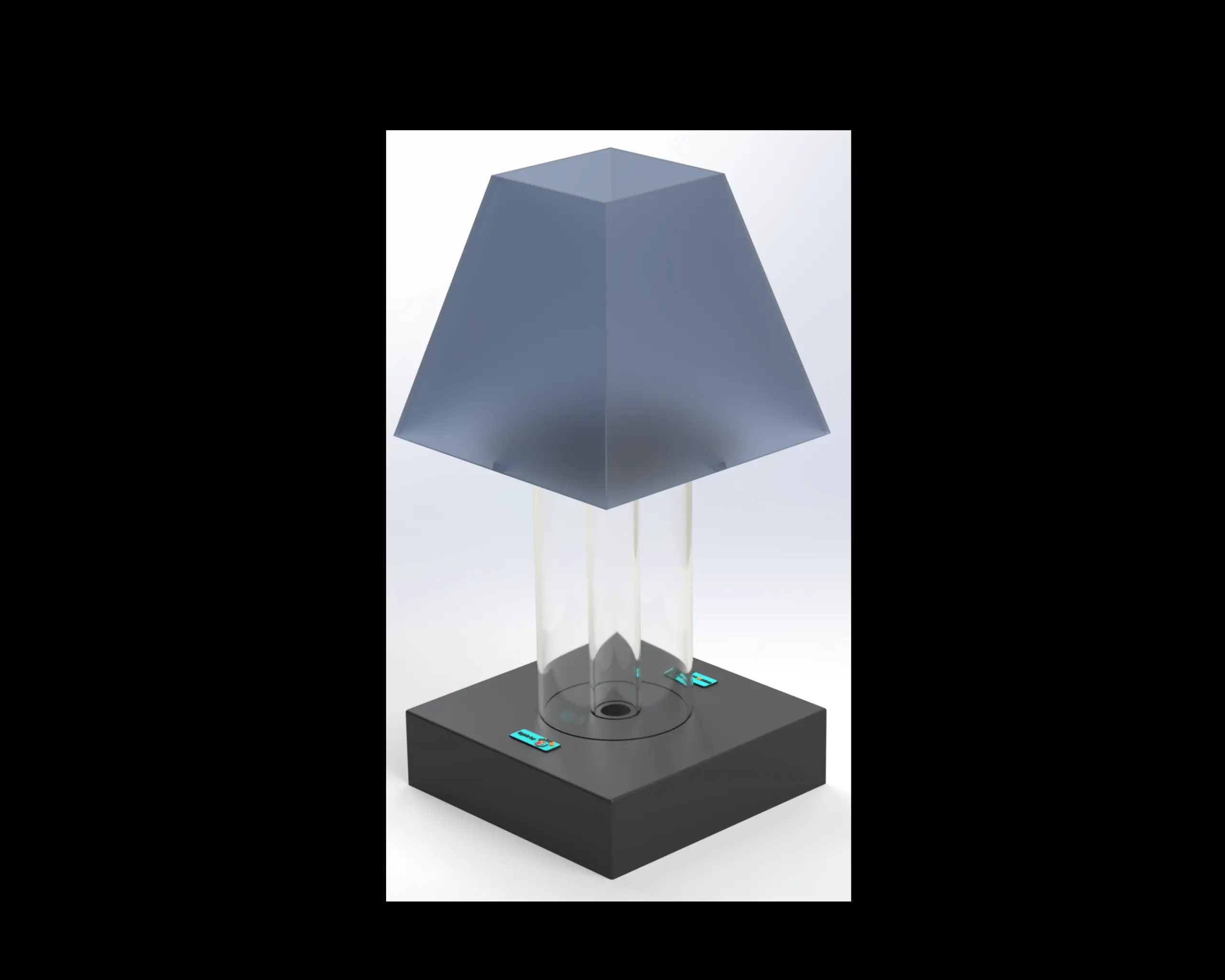 1' Fillable Table Lamp <br>Square Base - Square Lampshade
