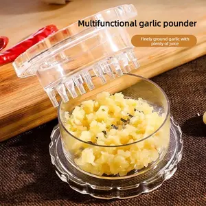 2 PCS Pressing Garlic Mincer Box, Home Use Garlic Masher & Chopper, Garlic Paste/Chopped Garlic Container, Garlic Stirrer Kitchen Creative Gadget