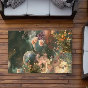 MWW C1ROAR35EBL8RO 3 x 5 ft. Bloom Space Beige Outdoor Rectangle Area Rug for Home Decor - Stylish