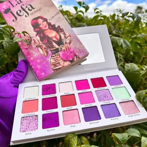 La Jefa in Charge 18 Color Eyeshadow Palette By Diosa Beauty Creations & Cosmetics Matte Creamy Satin Glitter Glitter Satin Mettalic Creamy Glitter