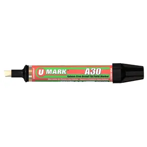 U-Mark UMARK10301 A30 Broad Tip Paint Marker, Black - 6 per Box