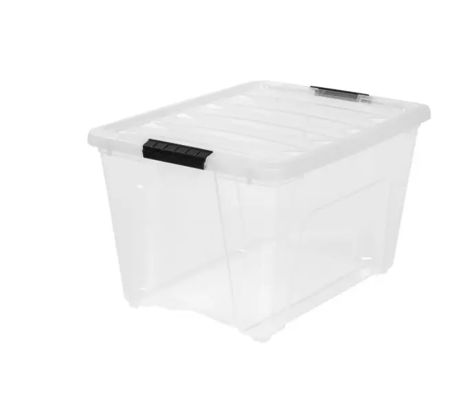 IRIS 53 Qt. Plastic Storage Bin with Lid, Stackable Storage Containers, Tote