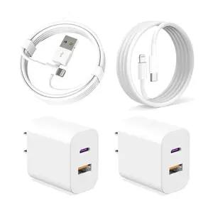 JOZASHON USBA&C Charger, for iPhone 14 Charger, 20W Dual Port USB Fast Wall Charger with 6ft USBA to Lightning&6ft USBC to Lightning Cable, iPhone 14/13/12/11 Pro Max/Xs Max/XR/X,iPad Charging for Electronic Smartphone and Cellphone