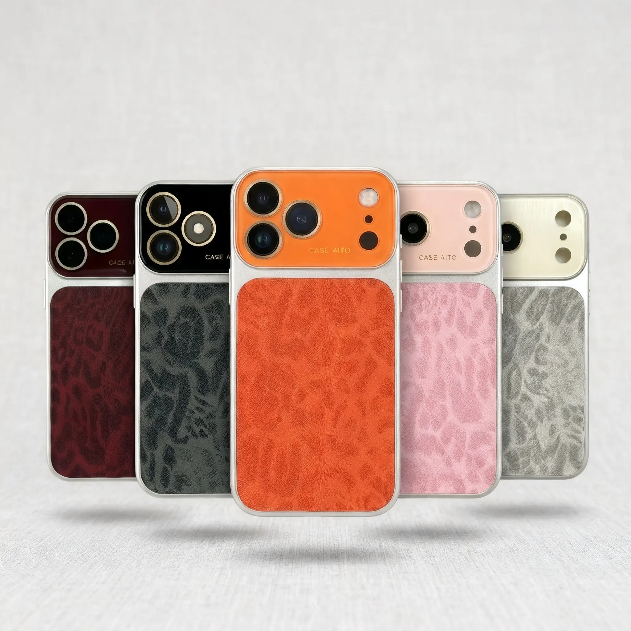 Luxury Leopard Print Phone Case for iPhone 17/16/15/14 Pro Max Series, TPU-Polycarbonate Dual-Layer Shockproof Protector, Scratch-Resistant Non-Slip Phone Accessory with Full Camera Guard & Orange Faux Suede Texture, Accessories, Phone Accessories