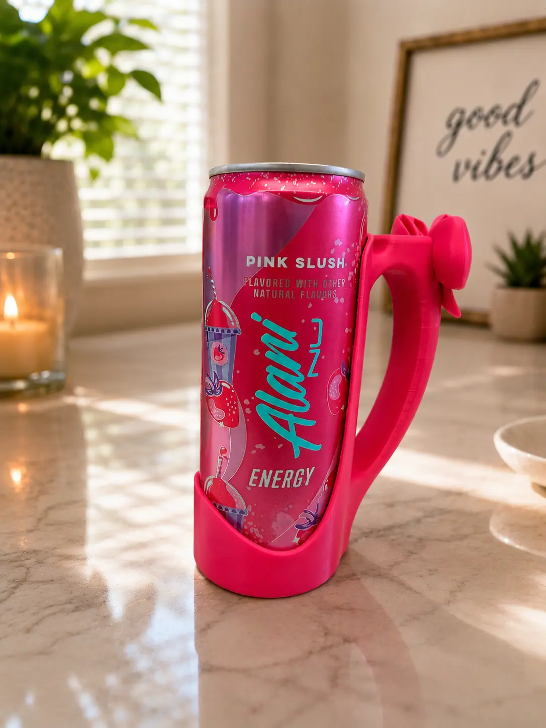 12oz Lightweight Printed Slim Can Holder with Bow