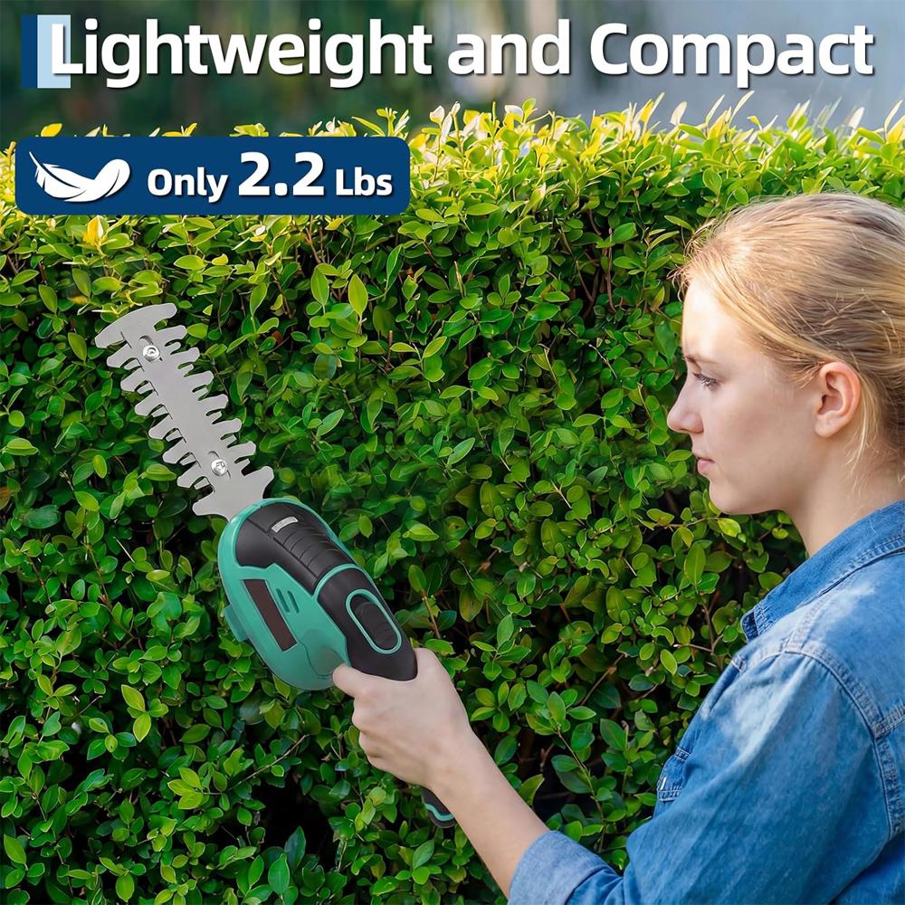 2 in 1 Grass Trimmer Hedge Shears Grass Cutter Rechargeable Lithium-Ion Battery and Type-C Cable Included CAordless Grass Shear & Shrubbery Trimmer Handheld 7.2V Electric