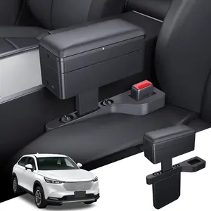 RUIYA Trifold Car Armrest Box with 15W Fast Wireless Charger and Dual-Layer Storage,Adjustable PU Leather Holder for Phone and Wallet,Gap Filler,Durable, 1 Piece Car 65W Docking Station Organizer,for Ford,for Chevy,for Toyota,for Honda and so on