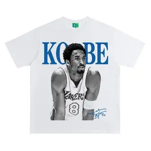 Men's Unisex Kobe Bryant Graphic Print Short-Sleeve Crew Neck T-Shirt, Fashion Vintage Basketball Retro Tee, Breathable Fabric, White/Blue Options, 67 Christian Clothing, Soulja Boy Outfit, Gorlock Destroyer, Silverfish Clothes