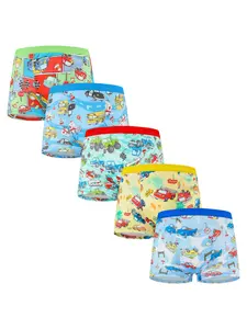 Comfortable Boys' Underwear Set of 5, Fashion Print, Soft Breathable Fabric, Perfect Fit, Ideal for Daily Wear, All Seasons