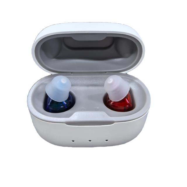 Reduction, Ultra Mini ITE Design for Discreet All-Day Wear, Clear Voice Enhancement, Bluetooth Streaming, Long Battery Life & Portable Charging Case for Daily Conversation, Music & Outdoor Use