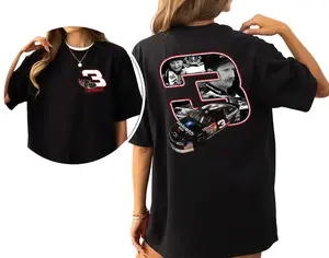 Women's Unisex Retro Dale Earnhardt 03 & 90s NASCAR Round Neck Graphic Top - Pure Cotton Vintage Racing Tee, Everyday Style Casual Streetwear for Motorsport Fans, Halloween Gift