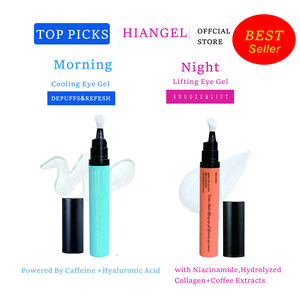 [HIANGEL]Day & Night eye Duo | Cooling & Lifting eye gel | Collagen for Plumping | Hyaluronic Acid for Glowy Hydration Niacinamide for Dark Circles | Korean Skincare, eye cream, caffeine, comfort, lightweight, radiant, firming, smooth,under eye brightener