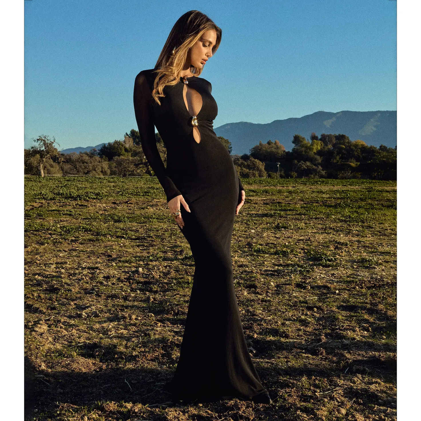 blue mesh dresses Royal Blue Rhinestone Mesh O Ring Cut Out Sleeveless Dress – Hot Miami  Styles