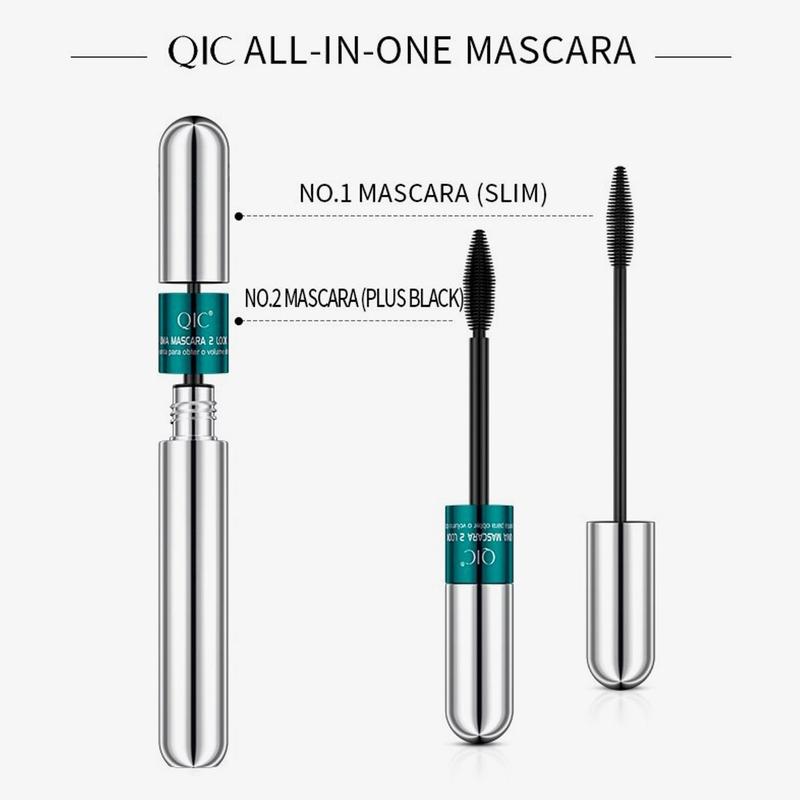 QIC 2-in-1 Double Head Waterproof Mascara for Volume and Length