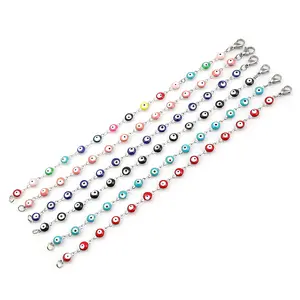 FIMENESS EVIL EYE BRACELET STAINLESS STEEL, 7 4/8" LENGTH NON TARNISH JEWELRY