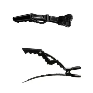 [Gift] 1pcs Alligator Hair Clips for Hair Styling Clips Salon Quality Plastic Alligator Black Hair Clips Wide Teeth & Double-Hinged Design