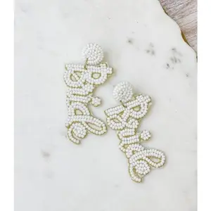 Bride Earrings - White