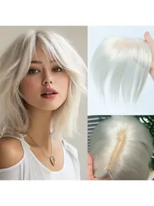 Women's 7x11cm Straight Human Hair Toppers, Clip-In Hair Pieces for Daily & Party Use, Natural Look Adds Volume Coverage, Human Hair Toupee