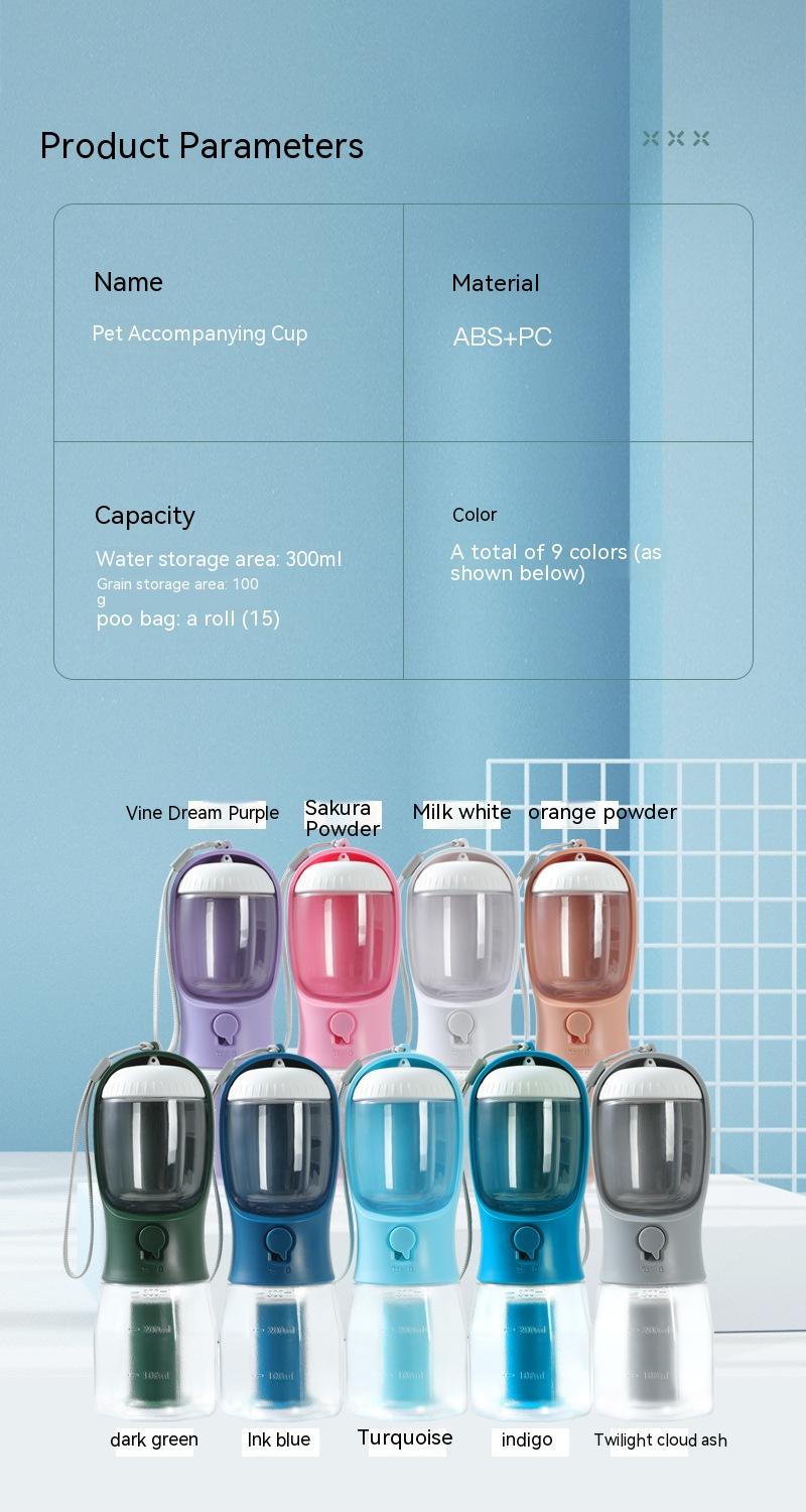 Dog Water Cup Drinking Food Garbage Bag Three-in-one Portable Small Multi-functional Pet Cups Pets Supplies Dog Water Cup Drinking Food Garbage Bag Three-in-one Portable Small Multi-functional Pet Cups Pets Supplies