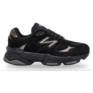 NEW BALANCE 9060 Youth Sneakers in Black Copper Bronze, Unisex Gradeschool Chunky Athletic Shoes, Comfortable Everyday Wear for Women - GC9060BR, Chunky Sneakers, 100% Authenticity Guaranteed