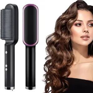 Professional ion straightening hair comb, quick-heating ceramic comb band with automatic locking and closing, anti-scald, quick-styling hot comb