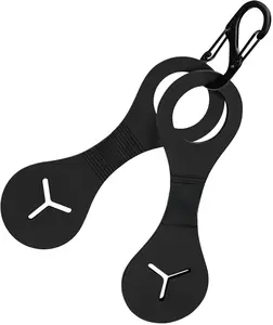 Hands-Free Dog Poop Bag Holder for Leash - Portable & Lightweight - 2 Pieces - Black - Durable Silicone Material - Anti-Skid Design - Easy Use - Perfect for Walking, Running, Camping