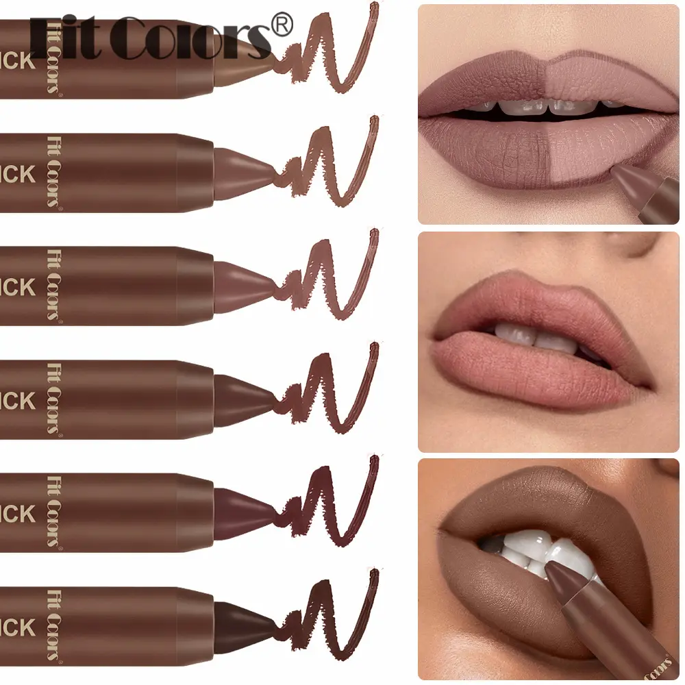 6-color chocolate-flavored matte lipstick - Rich and thick texture, long-lasting and bright, easily outlining the lip line