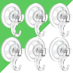 Suction Cup - 6 Pack Suction Reusable Waterproof - Clear Removable Suction Hanger for Shower,Tile,,,,RV,Travel,Door,Window