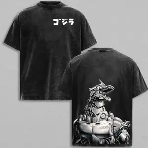 Mecha Godzilla Special edition Retro Vintage Menswear Gift movie fans Top Apparel Classic Oversized Seamless Simple Straight Man Clothes Cotton designer shirts Movie Shirt, graphic tees, men gifts, ,Graphic Streetwear T-shirt gift for all Z32