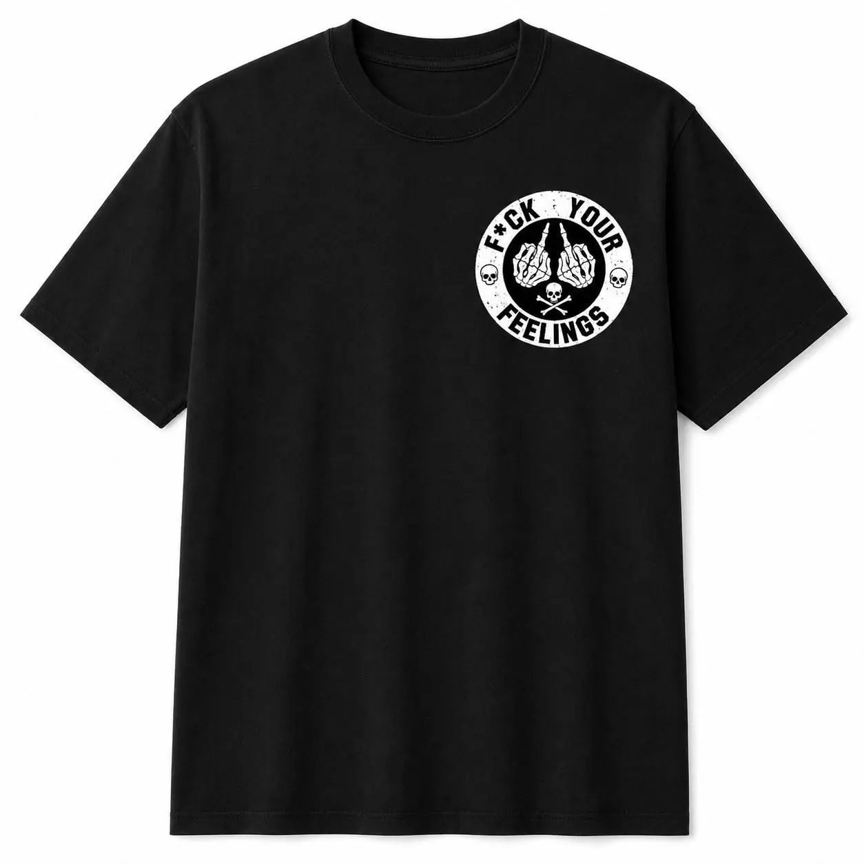 Men's Unisex Gothic 2-Sided Skeleton Graphic Shortsleeve Black Casual T-Shirt, Streetwear Alternative Round Neck Matching Top