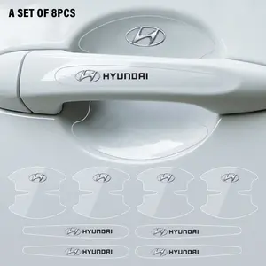 4pcs Car Door Handle Transparent Protective Film, Fits Elantra Sonata Tucson Santa Fe, Auto Accessories, Durable and Easy to Install, Automotive Accessories