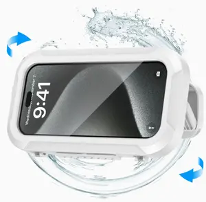 Waterproof bathroom phone holder,white touchscreen protective case,convenient for listening to music and watching videos in the shower,waterproof and sensitive.
