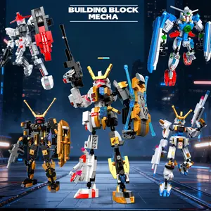Building block mecha project model children's toy small particle interlocking robot ornament gift
