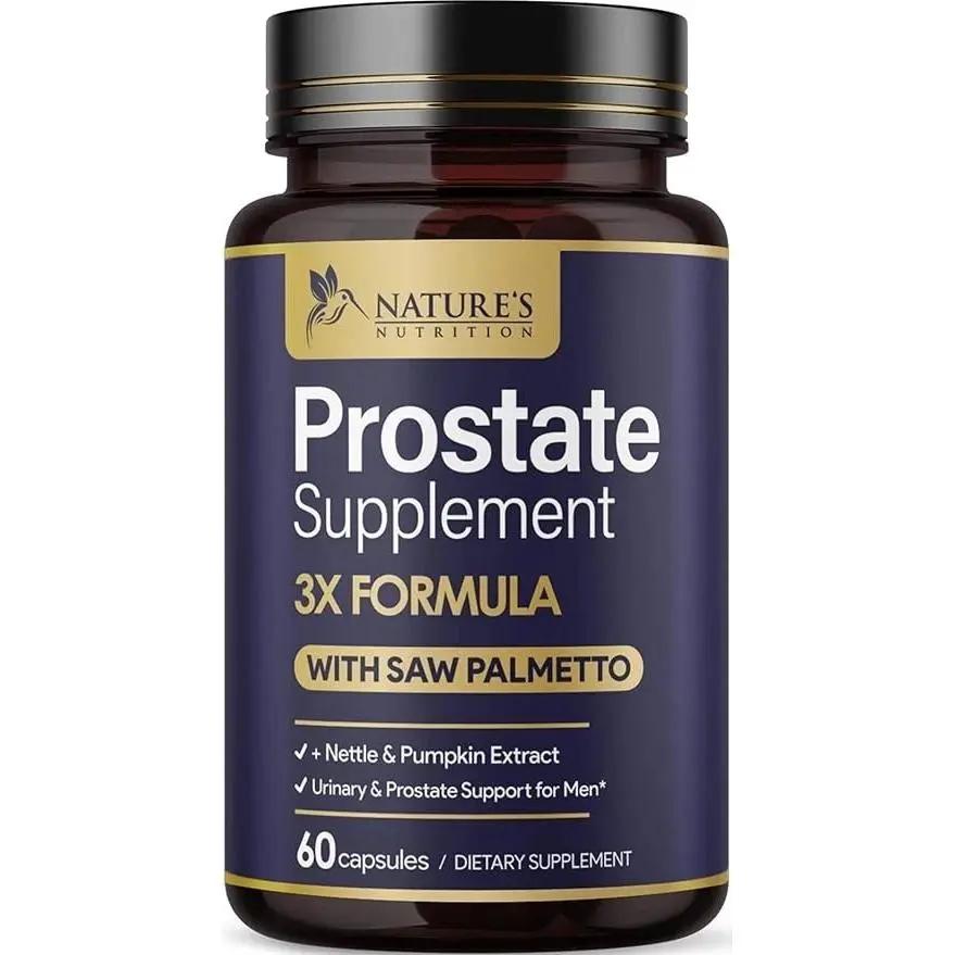 Prostate Health 1000mg 3X Formula w/ Saw Palmetto 60 Capsules Wellness - Healthcare Seed Supplement
