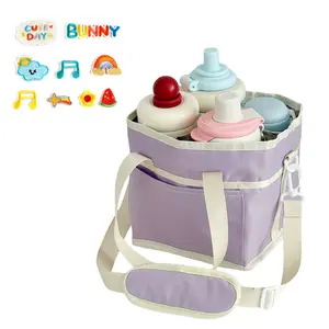 Insulated Drink Carrier Bag, 4 Compartment Leakproof Drink Tote with Divider, Reusable Beverage Carrier for Coffee, Delivery, Car Travel & Picnic