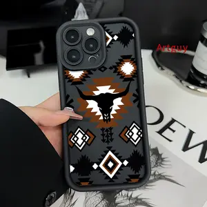 Soft Case for iPhone 16 15 14 Pro Max 16E 13 12 11 XR XS Plus Shockproof Drop Protection Rugged Durable Western Culture Prints Advanced fashion gift Silicone Cover