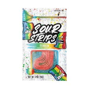 Sour Strips Rainbow Candy – Sour Fruity Candy Strips, Single Count