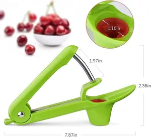Cherry Pitter Tool Heavy-Duty Stainless Steel Portable Corer Stoner Seed Remover for Cherry Jam Convenient for Children to Eat Cherries 7.87in x 1.97in x 2.36in