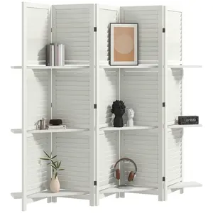 tall louvered wood room partition with detachable storage shelves stable hinge structure for studio apartment privacy decor