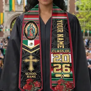 Mexico Pattern Graduation Stole, Custom Mexican Sash 2026, Personalized Name & School, Senior Graduation Gifts Graduation Stole