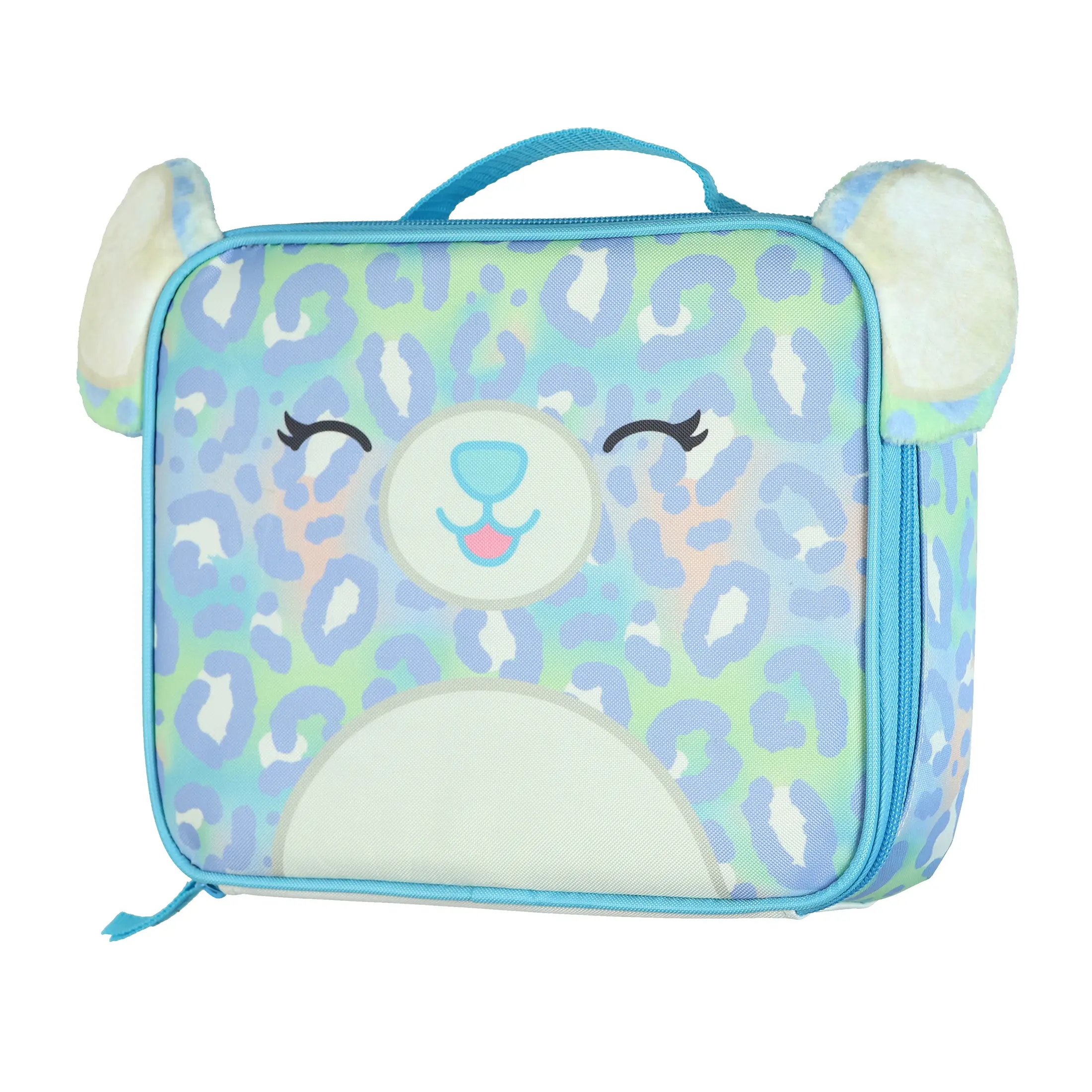 Squishmallows Lunch Box 9" Lindsay The Leopard 3D Ears Insulated Tote Bag