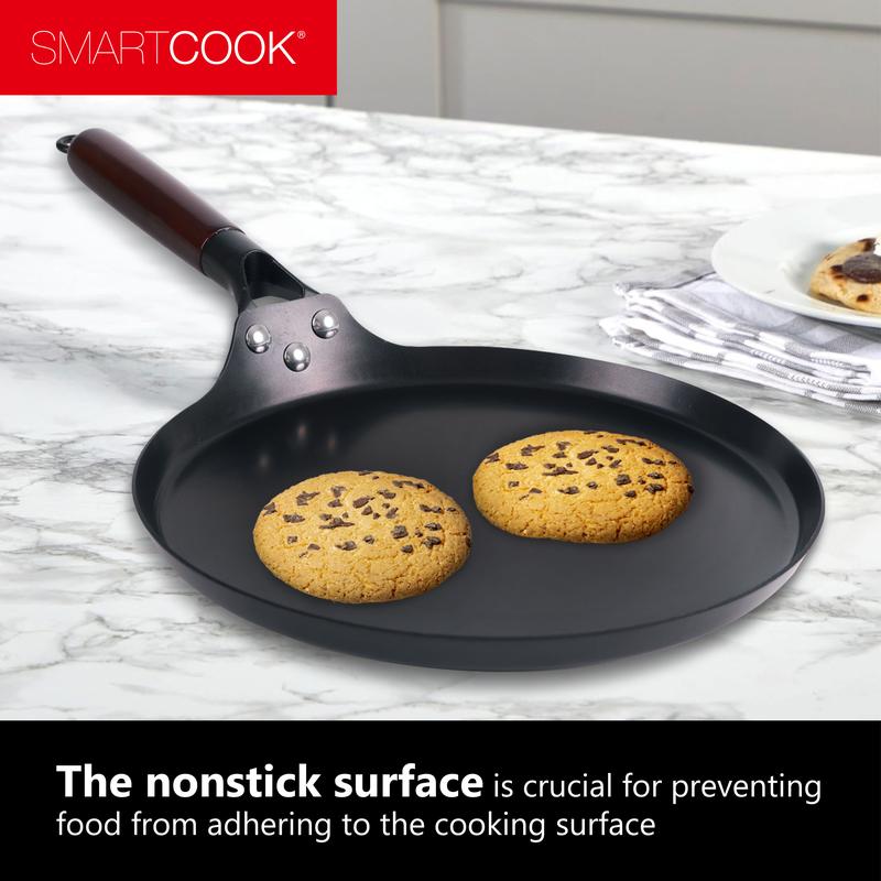SmartCook 10", 13" Nonstick Carbon Steel Skillets and Utensils set , Durable, Foodi, Perfect for Stove-Tops, Non-Toxic Cookware Set, Griddle with Handle, Omelet Pan, Comal for Tortillas, Crepe Pan pots and Metal Silicone Induction Wood