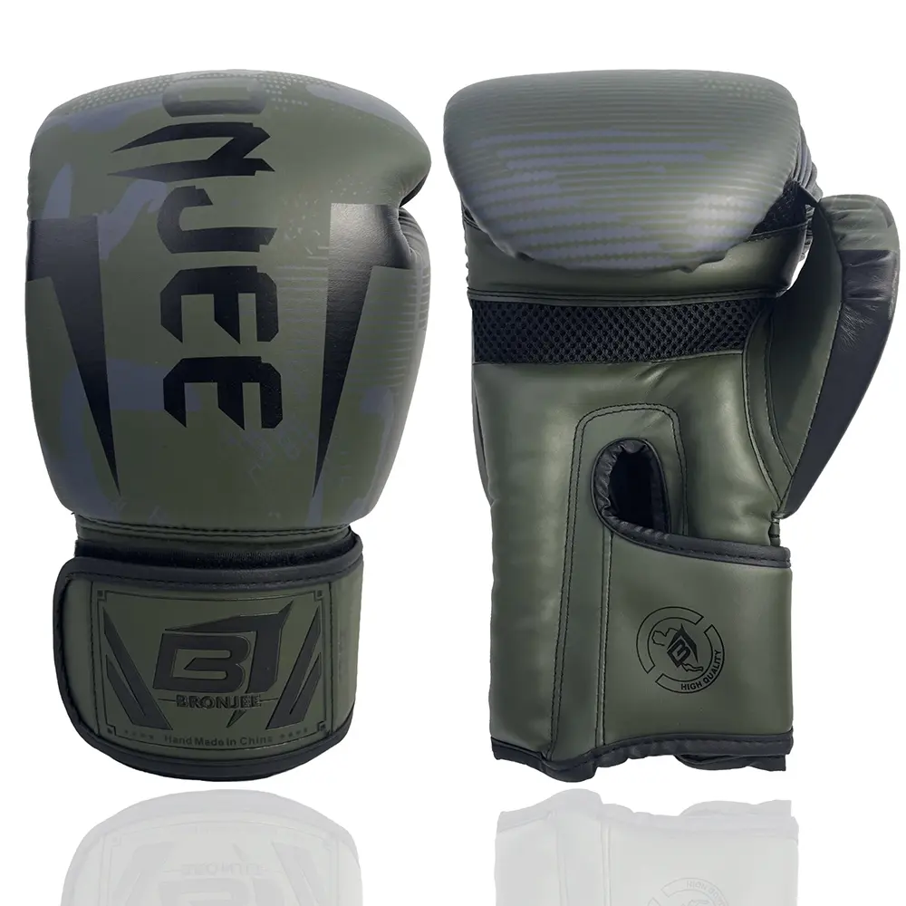 BRONJEE brand PU leather gloves training gloves Professional Boxing gloves 8oz 10oz 12oz Muay Thai Training Punching Bag Gloves combat mma boxing kicking fighting gloves Boxing Equipment for Training, Boxing Training Gear