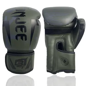 BRONJEE brand PU leather gloves 12-88 years old training gloves adult matte black Professional Boxing gloves 8oz 10oz 12oz 14oz 16oz Muay Thai Training Punching Bag Gloves combat mma boxing kicking fighting gloves Boxing Equipment