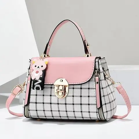 Women's Plaid PU Leather Crossbody Handbag - Buckle Decor Flap Casual Everyday Purse, Chic Look Daily Wear Bag, Ideal Gift for Women