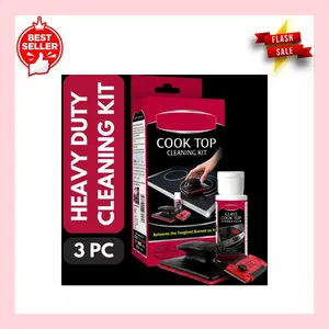 Glass Stove Cleaning Kit – Includes Cream, Scrubbing Pad & Razor Scraper