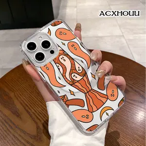 Magnetic Vintage Case for iPhone 17 16 E Pro Max 15 Plus 14 13 12 11 XS XR, Aesthetic Ghost Lava Lamp Vibes | Lightweight, Shockproof, Silicone, Scratch Resistant, and Cute
